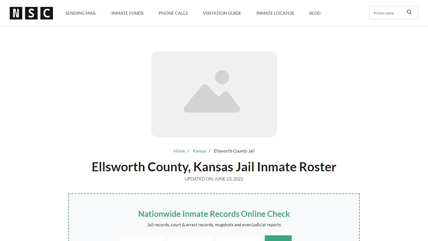 Ellsworth County, Kansas Jail Inmate Roster